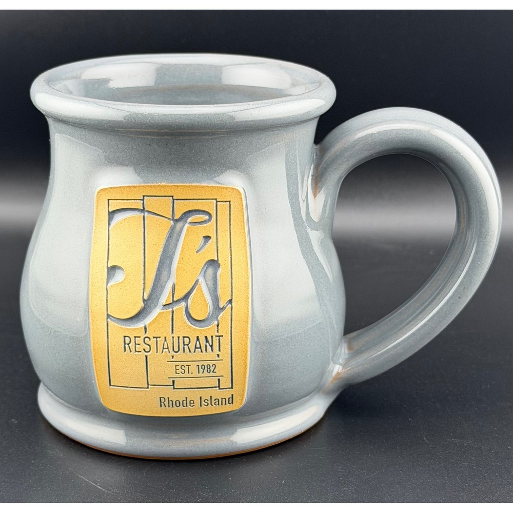 Deneen Pottery J's Restaurant Rhode Island Mug 2022 Grey Handmade USA Souvenir